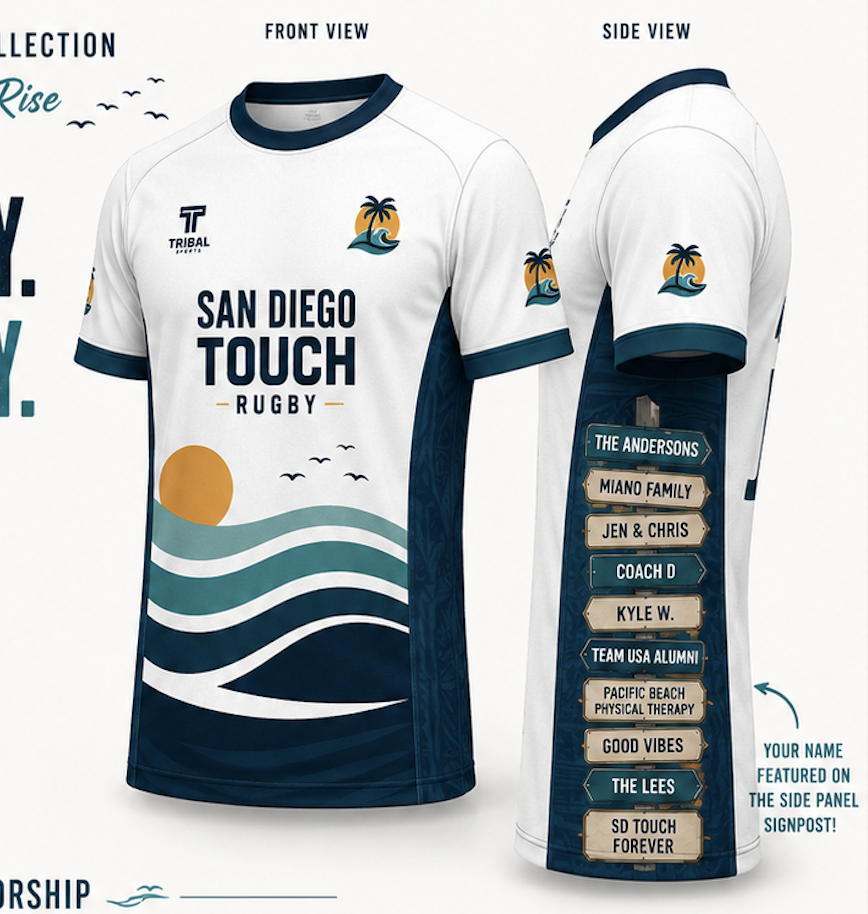 Jersey side panel showing sponsor signpost names